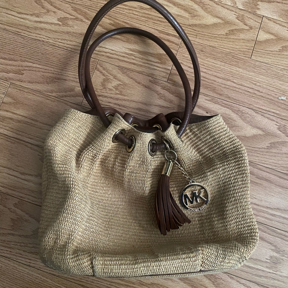 Michael Kors Brown and Tan Woven Bag